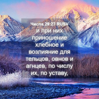 Picture 04 - Числа 29:27 RUSV - и при них приношение - Bible Verse Picture