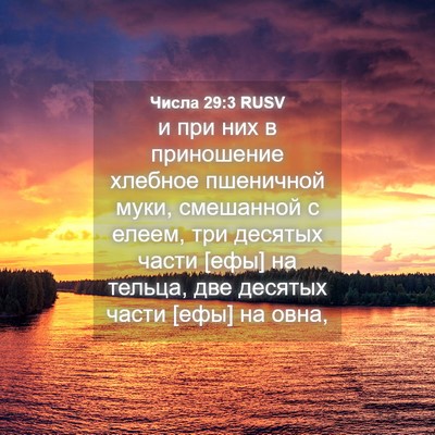 Picture 04 - Числа 29:3 RUSV - и при них в приношение - Bible Verse Picture