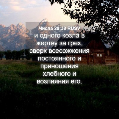 Picture 04 - Числа 29:38 RUSV - и одного козла в жертву за - Bible Verse Picture