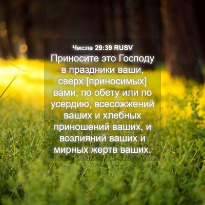 Picture 04 - Числа 29:39 RUSV - Приносите это Господу в - Bible Verse Picture