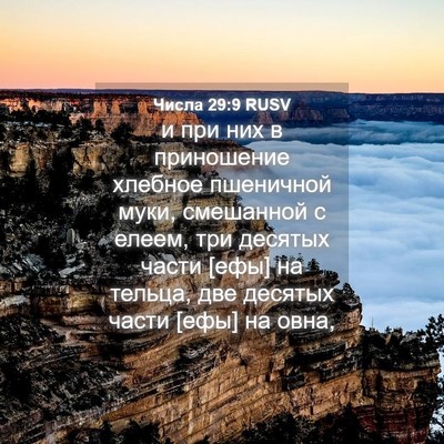 Picture 04 - Числа 29:9 RUSV - и при них в приношение - Bible Verse Picture