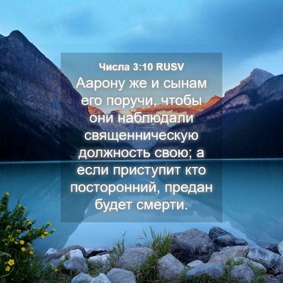 Picture 04 - Числа 3:10 RUSV - Аарону же и сынам его - Bible Verse Picture