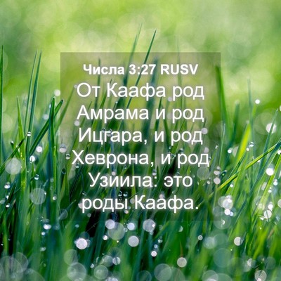 Picture 04 - Числа 3:27 RUSV - От Каафа род Амрама и род - Bible Verse Picture