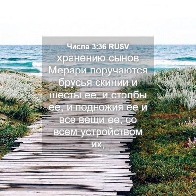 Picture 04 - Числа 3:36 RUSV - хранению сынов Мерари - Bible Verse Picture