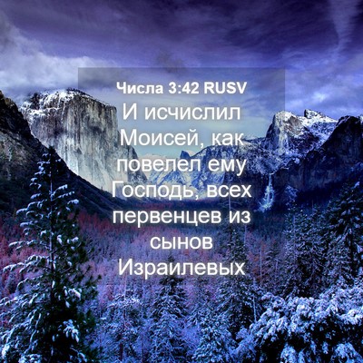 Picture 04 - Числа 3:42 RUSV - И исчислил Моисей, как - Bible Verse Picture