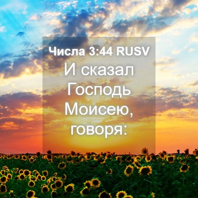Picture 04 - Числа 3:44 RUSV - И сказал Господь Моисею, - Bible Verse Picture