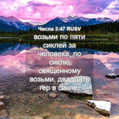 Picture 04 - Числа 3:47 RUSV - возьми по пяти сиклей за - Bible Verse Picture