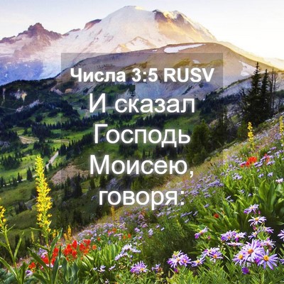 Picture 04 - Числа 3:5 RUSV - И сказал Господь Моисею, - Bible Verse Picture