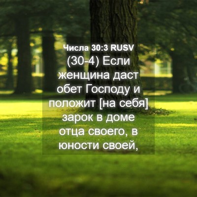 Picture 04 - Числа 30:3 RUSV - (30-4) Если женщина даст обет - Bible Verse Picture