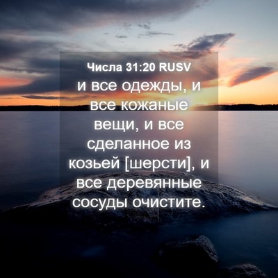 Picture 04 - Числа 31:20 RUSV - и все одежды, и все кожаные - Bible Verse Picture