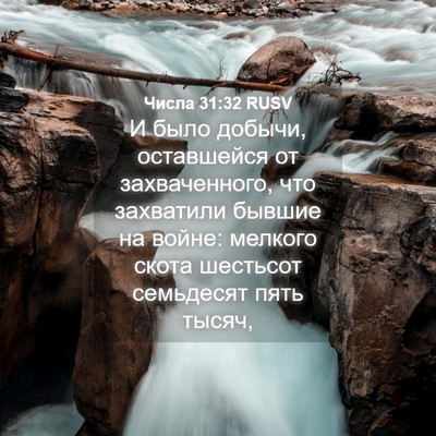 Picture 04 - Числа 31:32 RUSV - И было добычи, оставшейся - Bible Verse Picture