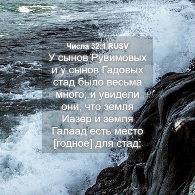 Picture 04 - Числа 32:1 RUSV - У сынов Рувимовых и у сынов - Bible Verse Picture