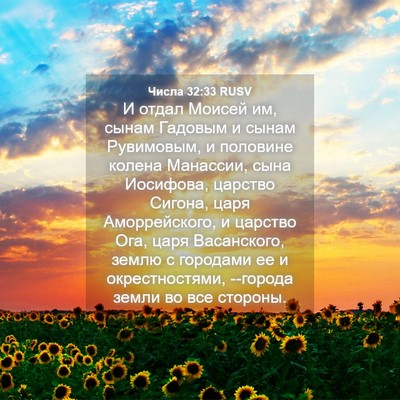 Picture 04 - Числа 32:33 RUSV - И отдал Моисей им, сынам - Bible Verse Picture