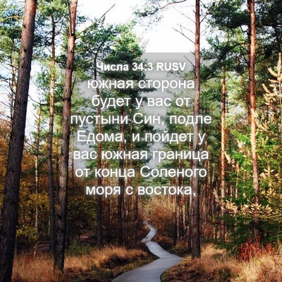 Picture 04 - Числа 34:3 RUSV - южная сторона будет у вас - Bible Verse Picture
