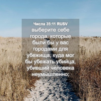 Picture 04 - Числа 35:11 RUSV - выберите себе города, - Bible Verse Picture