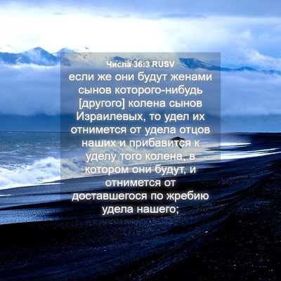 Picture 04 - Числа 36:3 RUSV - если же они будут женами - Bible Verse Picture