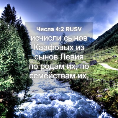 Picture 04 - Числа 4:2 RUSV - исчисли сынов Каафовых из - Bible Verse Picture