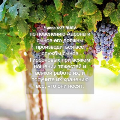 Picture 04 - Числа 4:27 RUSV - по повелению Аарона и - Bible Verse Picture