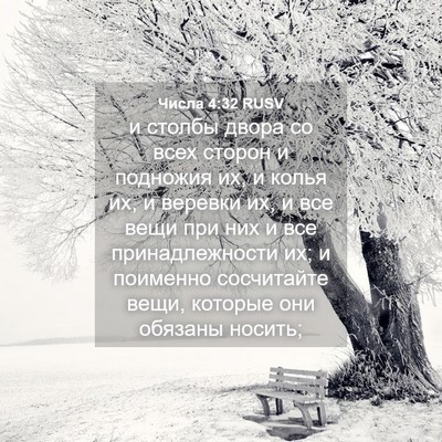 Picture 04 - Числа 4:32 RUSV - и столбы двора со всех - Bible Verse Picture