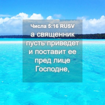 Picture 04 - Числа 5:16 RUSV - а священник пусть приведет - Bible Verse Picture