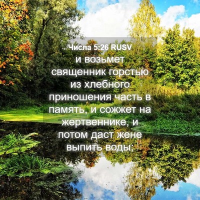 Picture 04 - Числа 5:26 RUSV - и возьмет священник - Bible Verse Picture