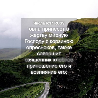 Picture 04 - Числа 6:17 RUSV - овна принесет в жертву - Bible Verse Picture