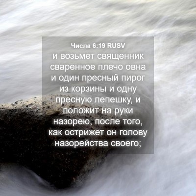 Picture 04 - Числа 6:19 RUSV - и возьмет священник - Bible Verse Picture
