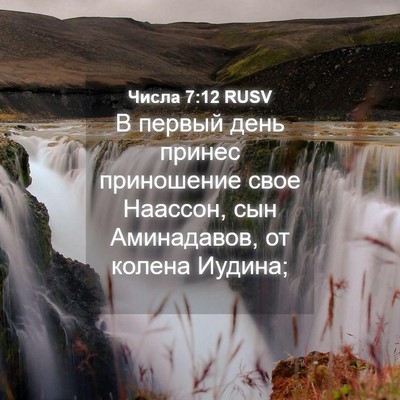 Picture 04 - Числа 7:12 RUSV - В первый день принес - Bible Verse Picture