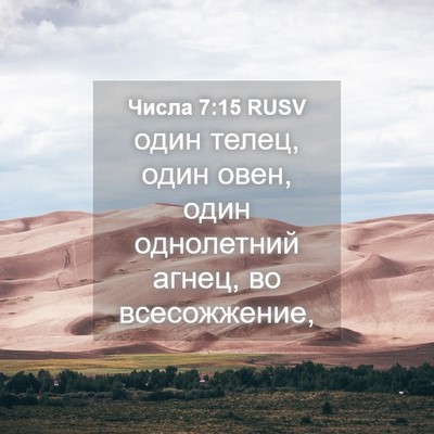 Picture 04 - Числа 7:15 RUSV - один телец, один овен, один - Bible Verse Picture