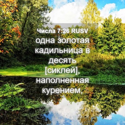 Picture 04 - Числа 7:26 RUSV - одна золотая кадильница в - Bible Verse Picture