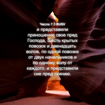 Picture 04 - Числа 7:3 RUSV - и представили приношение - Bible Verse Picture
