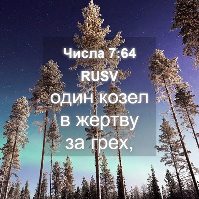Picture 04 - Числа 7:64 RUSV - один козел в жертву за - Bible Verse Picture