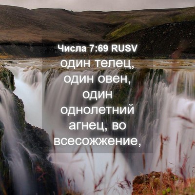 Picture 04 - Числа 7:69 RUSV - один телец, один овен, один - Bible Verse Picture