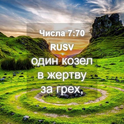 Picture 04 - Числа 7:70 RUSV - один козел в жертву за - Bible Verse Picture