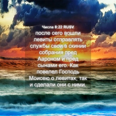 Picture 04 - Числа 8:22 RUSV - после сего вошли левиты - Bible Verse Picture