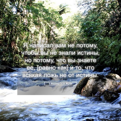 Picture 05 - 1 Иоанна 2:21 RUSV - Я написал вам не потому, - Bible Verse Picture