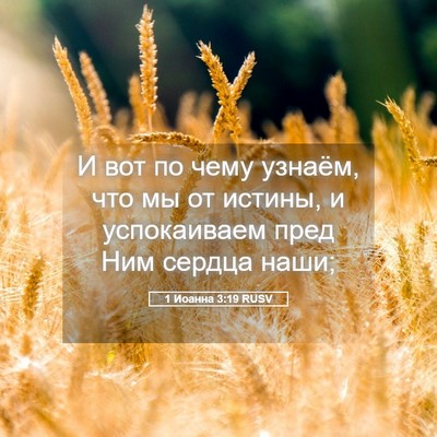 Picture 05 - 1 Иоанна 3:19 RUSV - И вот по чему узнаём, что мы - Bible Verse Picture