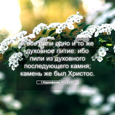 Picture 05 - 1 Коринфянам 10:4 RUSV - и все пили одно и то же - Bible Verse Picture