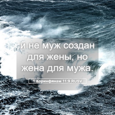 Picture 05 - 1 Коринфянам 11:9 RUSV - и не муж создан для жены, но - Bible Verse Picture