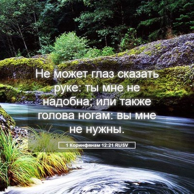 Picture 05 - 1 Коринфянам 12:21 RUSV - Не может глаз сказать руке: - Bible Verse Picture
