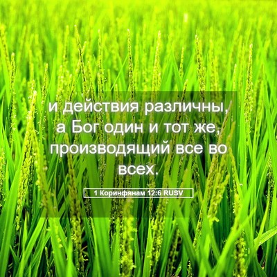 Picture 05 - 1 Коринфянам 12:6 RUSV - и действия различны, а Бог - Bible Verse Picture