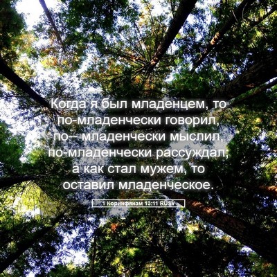 Picture 05 - 1 Коринфянам 13:11 RUSV - Когда я был младенцем, то - Bible Verse Picture