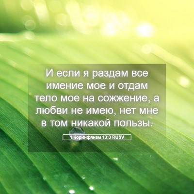 Picture 05 - 1 Коринфянам 13:3 RUSV - И если я раздам все имение - Bible Verse Picture