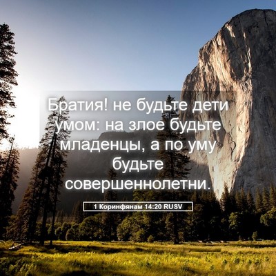 Picture 05 - 1 Коринфянам 14:20 RUSV - Братия! не будьте дети - Bible Verse Picture