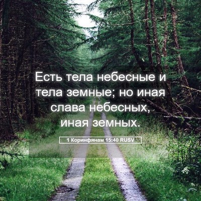 Picture 05 - 1 Коринфянам 15:40 RUSV - Есть тела небесные и тела - Bible Verse Picture