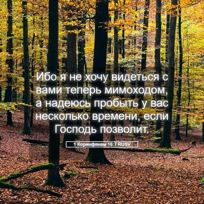 Picture 05 - 1 Коринфянам 16:7 RUSV - Ибо я не хочу видеться с - Bible Verse Picture