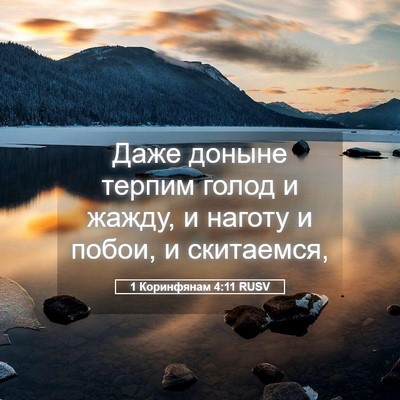 Picture 05 - 1 Коринфянам 4:11 RUSV - Даже доныне терпим голод и - Bible Verse Picture