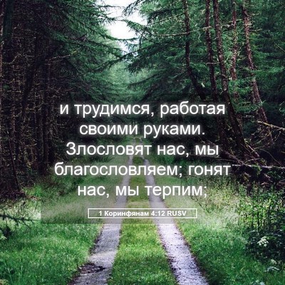 Picture 05 - 1 Коринфянам 4:12 RUSV - и трудимся, работая своими - Bible Verse Picture