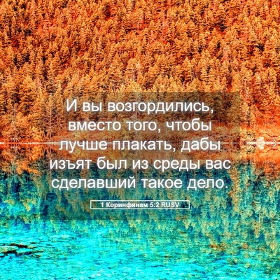 Picture 05 - 1 Коринфянам 5:2 RUSV - И вы возгордились, вместо - Bible Verse Picture