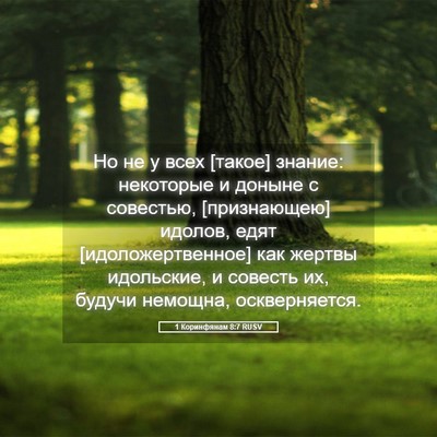 Picture 05 - 1 Коринфянам 8:7 RUSV - Но не у всех [такое] знание: - Bible Verse Picture